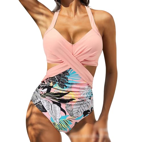 SDAFSV Bikini Damen Set Einteiliger Badeanzug Für Frauen Rückenless Schnüre Deep V Neck Bodysuits Bikini Beach Badeanzug Badebekleidung Weiblich-d-m von SDAFSV