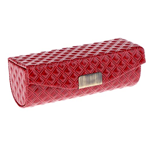 SDENSHI Hochwertige Leder Lippenstift Halter Fall Organizer Box mit Spiegel für Geldbörse - rot von SDENSHI