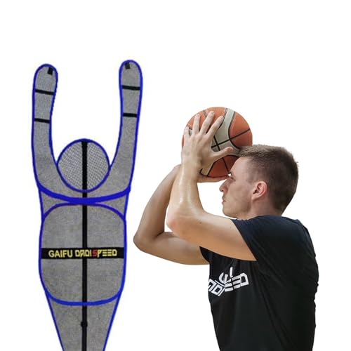 SDFVSDF Basketball Dummy Tragbarer Basketball-Verteidiger, Hands-Up-Design-Schusstrainer-Mannequin, Höhenverstellbare Schieß-/ Dribbling-/ Pass-Übungspuppe (Color : Blue, Size : 3PCS) von SDFVSDF