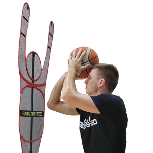 SDFVSDF Basketball Dummy Tragbarer Basketball-Verteidiger, Hands-Up-Design-Schusstrainer-Mannequin, Höhenverstellbare Schieß-/ Dribbling-/ Pass-Übungspuppe (Color : Red, Size : 2PCS) von SDFVSDF
