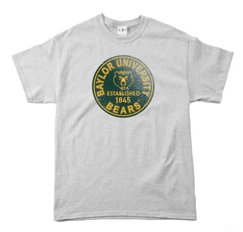 NCAA Baylor Bears T-Shirt, 100% vorgeschrumpft, Vintage-Stil, kurzärmelig, Herren, BU011-200-SG-MD, Grau - Sport Grey, m von SDI