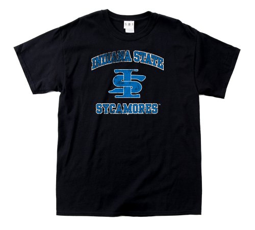 NCAA Indiana State Sycamore 100 Prozent vorgeschrumpftes Vintage Maskottchen T-Shirt, Herren, schwarz, X-Large von SDI