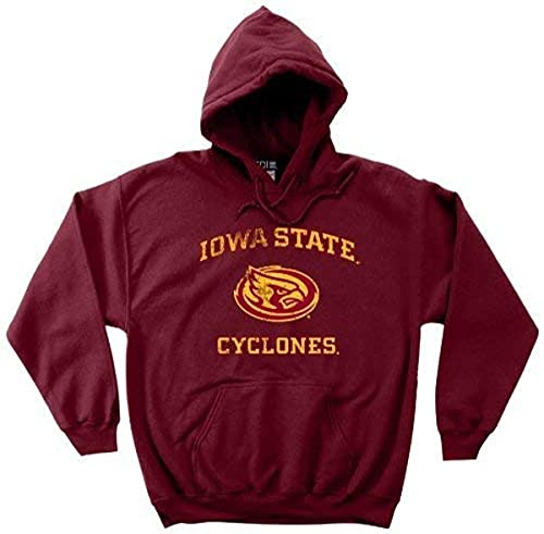 NCAA Iowa State Cyclones 50/50 Blended 8-Ounce Vintage Mascot Hooded Sweatshirt, 3X-Large, Cardinal von SDI