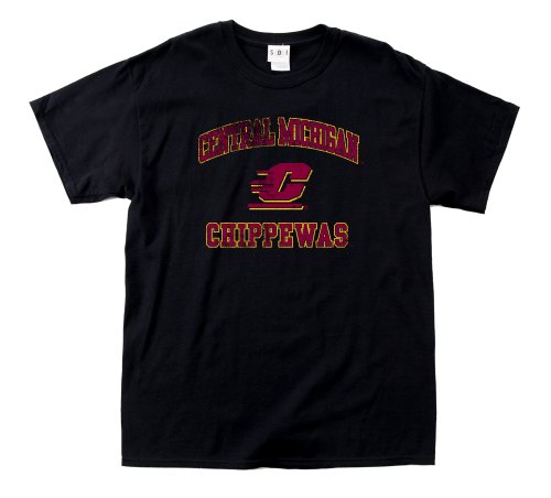 SDI NCAA Central Michigan Chippewas Kurzarm-T-Shirt, einlaufvorbehandelt, Herren, schwarz, Medium von SDI