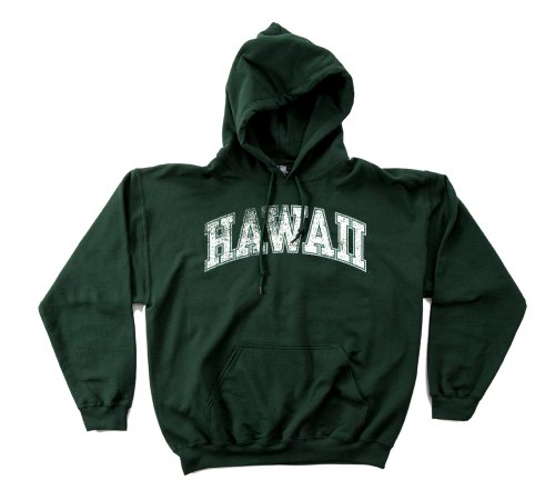 SDI NCAA Hawaii Rainbow Warriors 50/50 Blended 8-Ounce Vintage Arch Hooded Sweatshirt, Medium, Forest von SDI