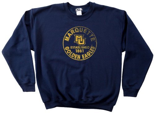 SDI NCAA Marquette Golden Eagles 50/50 Blended 8-Ounce Vintage Circle Crewneck Sweatshirt, X-Large, Navy von SDI