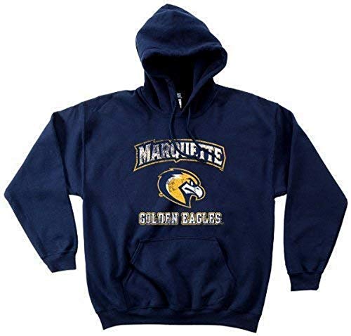 SDI NCAA Marquette Golden Eagles 50/50 Blended 8-Ounce Vintage Mascot Hooded Sweatshirt, XX-Large, Navy von SDI