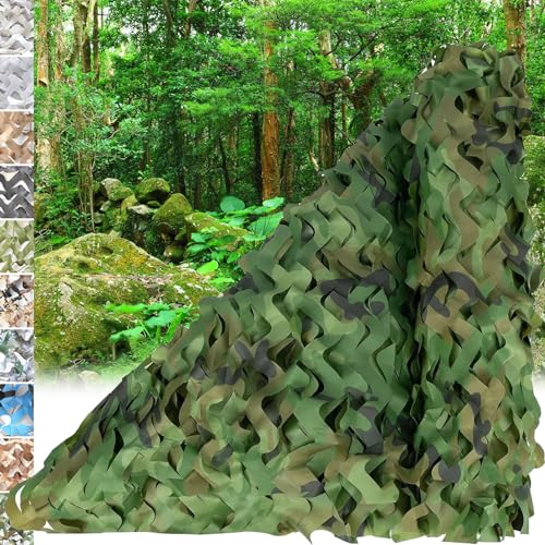 SDLLG Tarnnetz Verdicktes 210D Camouflage Netz 12x25m Sonnenschutznetze Woodland Tarnung Net für Deko Waldlandschaft Jagd Sichtschutz Outdoor Camping Garten Partydekoration von SDLLG