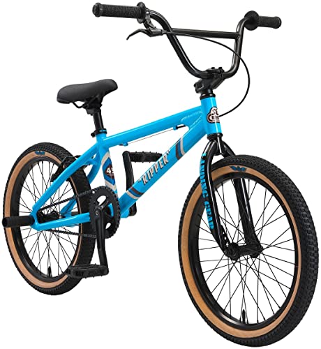 SE Bikes Ripper BMX 20 Zoll für Erwachsene und Jugendliche 140-165 cm Fahrrad Freestyle Rad für Tricks im Skatepark (SE Blue) von SE Bikes