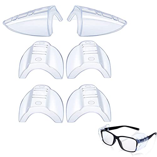 SEABABOO 3 Paare Brille Seitenschutz Sicherheit Auge Brillen Seitenschutz Schutz Brillen Seiten Schutz Schutzbrillen-Seitenschilder Durchsichtiger Seiten Flexible Seitenwände für mittlere Brillen von SEABABOO