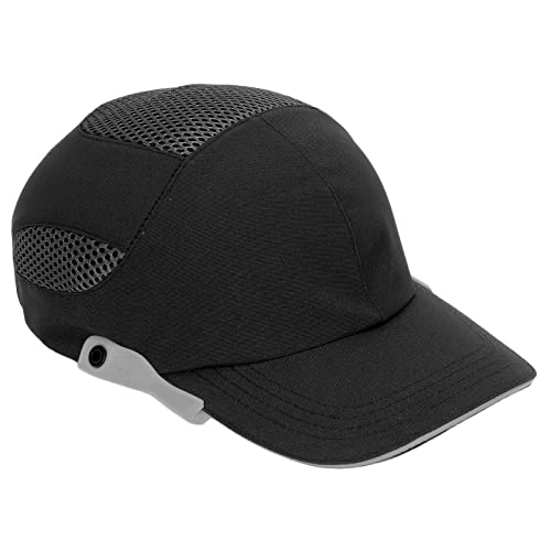 Sicherheits Anstoßkappe Baseball Stil Schutzmütze Bequem Atmungsaktiv Leicht Kopfschutzkappe für Männer und Frauen (Schwarz mit grauem Rand) von SEAFRONT