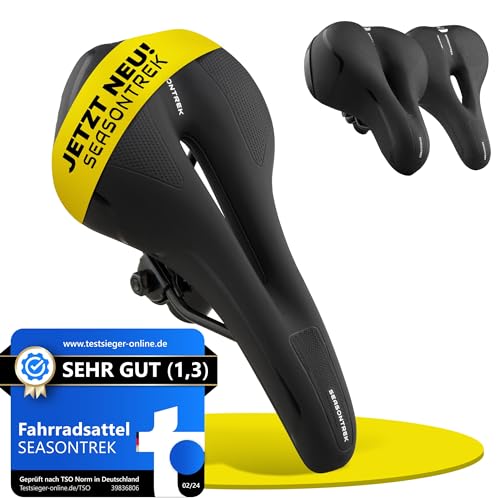 SEASONTREK Fahrradsattel mit ergonomischer Memory Foam und innovativer Federung I maximaler Fahrkomfort I bequemer Fahrrad Sattel für Damen & Herren I Fahrradsattel Herren bequem, Fahrradsattel Damen von SEASONTREK