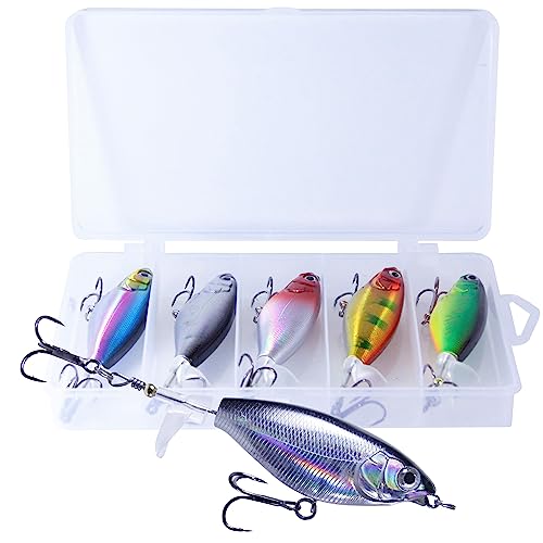 SEEJÄGER® Topwater Angelköder Set Oberflächenköder für Barsch, Hecht, Wels Topwater Köder mit Propperschwanz, Propellertail Angelköder für Süß und Salzwasser von SEEJÄGER