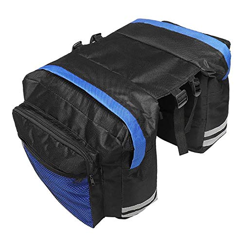 Doppelte Gepäckträgertasche, wasserdicht, für den Rücksitz, Zubehör, multifunktional, Fahrradtasche, für Damen und Herren, Blau von SEIWEI