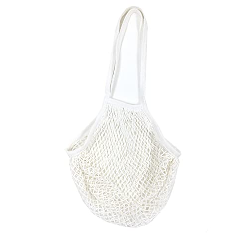 Einkaufsnetz Netze Tasche Kartoffelsack Wiederverwendbar Einkaufstasche für Sandspielzeug, Obst, Gemüse, 1 Stück Weiß von SEIWEI