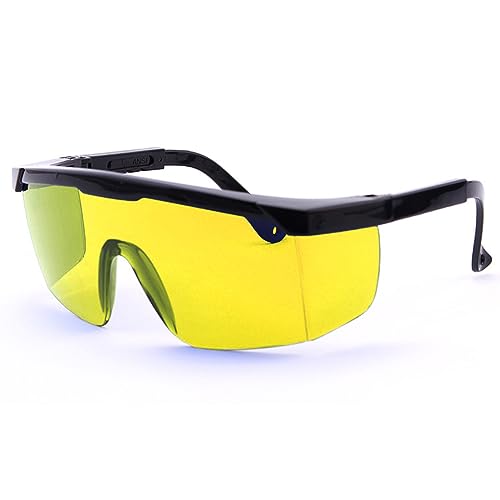 Schutzbrille für Laser, 190 nm - 540 nm OD 5+, Lasergravierer, Schutzbrille, Augenschutzbrille für die Arbeit [Gelb] von SEIWEI