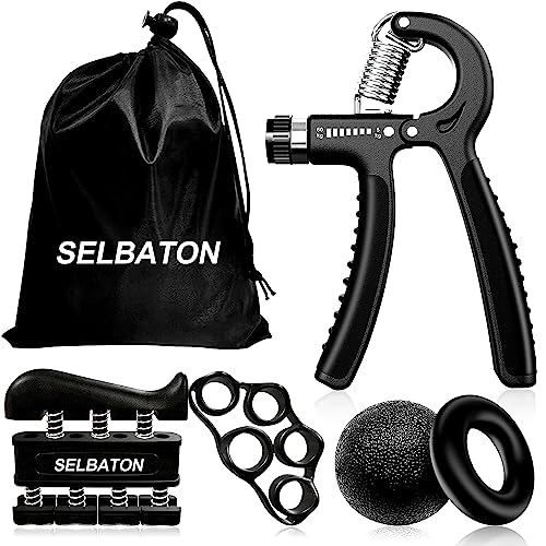 SELBATON Handtrainer Fingertrainer (5er-Set), Unterarm-Handtrainer, Fingerübungs-Verstellbarer Greifer für die Wiederherstellung von Verletzungen und Muskelaufbau von SELBATON