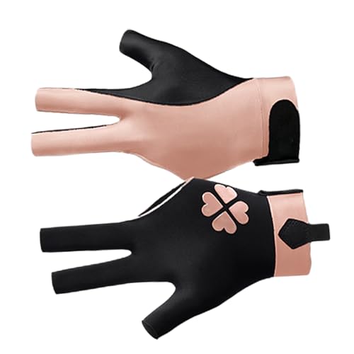 1 x rutschfester Billardhandschuh, 3-Finger-Show-Handschuh, elastisch, linke Hand, Snooker, Billard, Pool, Billard-Zubehör, 3-Finger-Show-Handschuh von SELiLe