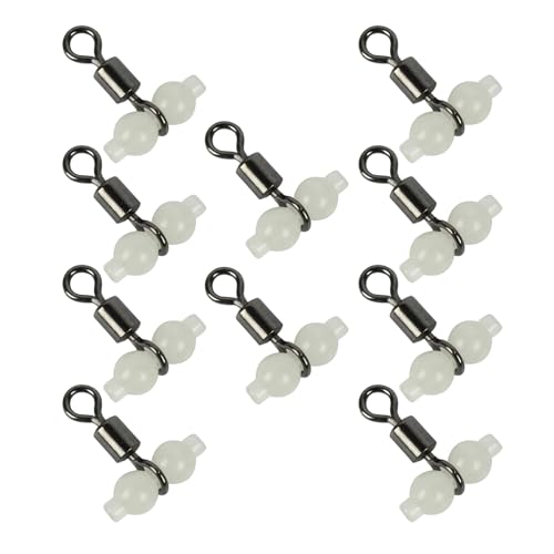 SELiLe 10Pcs Wirbel Angeln Tangles Frees Tackle Süßwasser Salzwasser Leuchtende Angeln Rollen Wirbel 3-Wege-Haken Verbinder Nacht Angeln Tackle von SELiLe