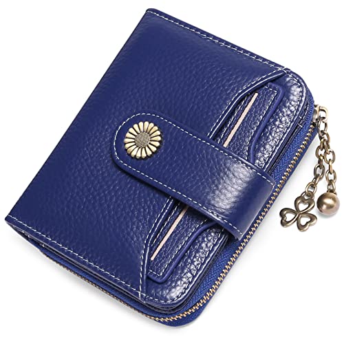 SENDEFN Geldbörse Damen Klein,Geldbeutel Frauen Echtes Leder,mit Münzfach Kleines Zipper Brieftasche Kartenhalter mit RFID Blocker von SENDEFN