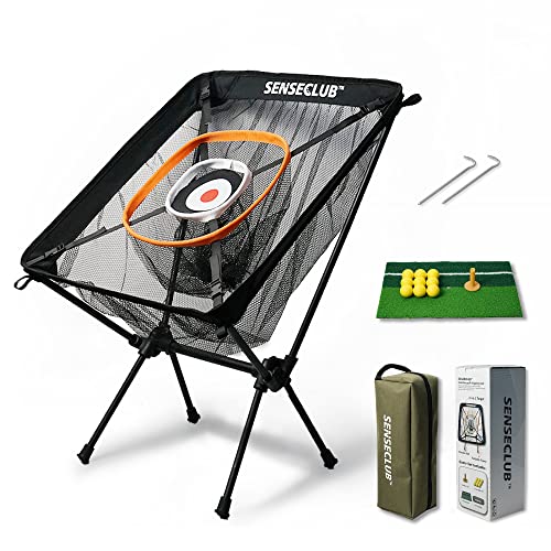 SENSECLUB Golf Chipping Net, Indoor Chipping Net and Mat, Chipping Net Golf Target with Tee and Practice Balls, Backyard Golf Zubehör for Swing Game Golf Gifts von SENSECLUB