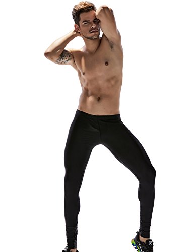 TAUWELL Herren Fitness Hose Shorts Compression Leggings (6144 Schwarz, L(79-84cm)) von SEOBEAN