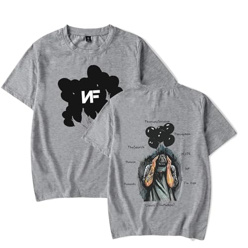 Europe and America Summer Rapper Nf Hope T-Shirt 2D Gedruckt Schwarz Hip Hop T-Shirt Unisex Kurzarm T-Shirt (XS-3XL) (Color : 3, Size : L) von SERLA