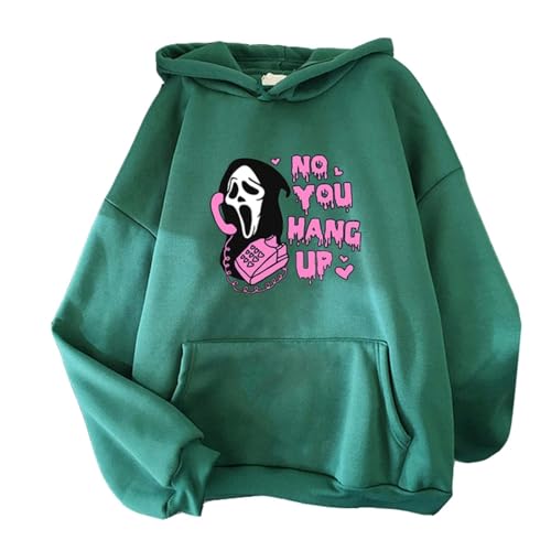 Halloween Hoodie No You Hang Up Scream Winter Unisex Pullover Frühling/Herbst Sweatshirt Vintage Harajuku Tops(6,XL) von SERLA