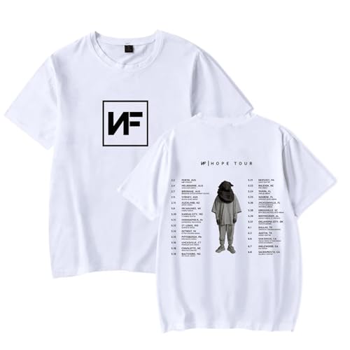 Rapper Nf Hope Hip-Hop T-Shirt 2D Gedruckt Unisex Casual Lose Kurzarm T-Shirt (Schwarz, S) (Color : 1, Size : 3XL) von SERLA