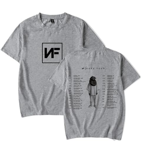 Rapper Nf Hope Hip-Hop T-Shirt 2D Gedruckt Unisex Casual Lose Kurzarm T-Shirt (Schwarz, S) (Color : 4, Size : L) von SERLA