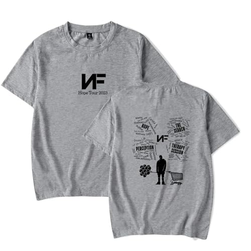 Rapper Nf Hope T-Shirt 2D Gedruckt Schwarz Hip Hop T-Shirt Unisex Kurzarm T-Shirt(Black,S) (Color : 3, Size : M) von SERLA