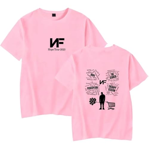 Rapper Nf Hope T-Shirt 2D Gedruckt Schwarz Hip Hop T-Shirt Unisex Kurzarm T-Shirt(Black,S) (Color : 5, Size : M) von SERLA