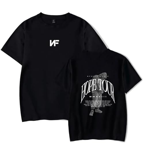 Rapper Nf Hope T-Shirt 2D Gedruckt Schwarz Hip Hop T-Shirt Unisex Kurzarm T-Shirt (Color : 2, Size : S) von SERLA