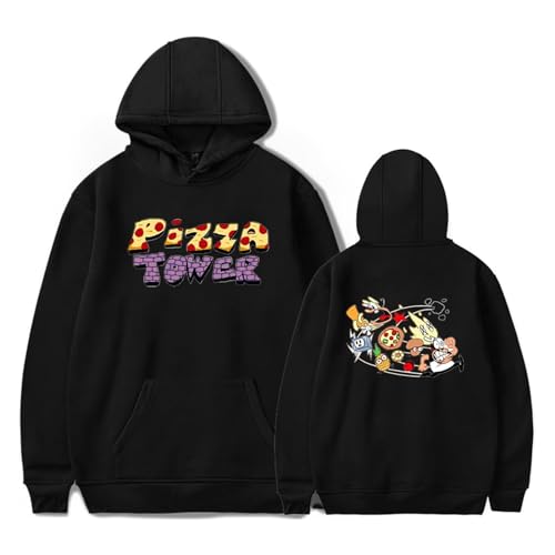 Unisex Pizza Tower Merch Hoodies 2D Printed Langarm Casual Hip Hop Sweatshirt (S-3XL)(1,S) von SERLA