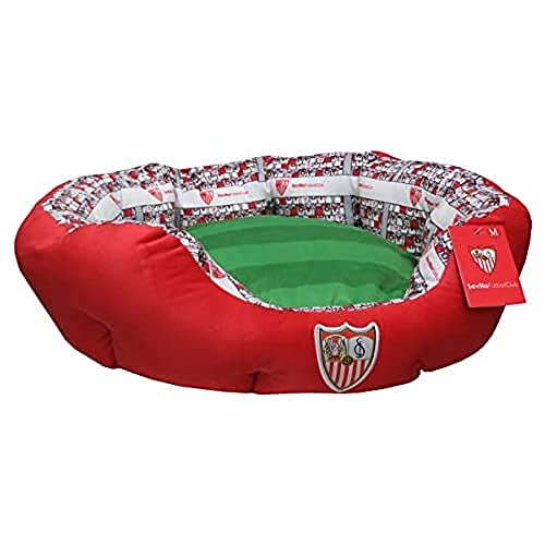 Sevilla CF Bett für Haustiere, Hunde, Katzen, Kaninchen, Größe S/M, Verschiedene verfügbare Größen, Stadionform, Standardkissen, offizielles Lizenzprodukt (CyP Brands) von CYPBRANDS