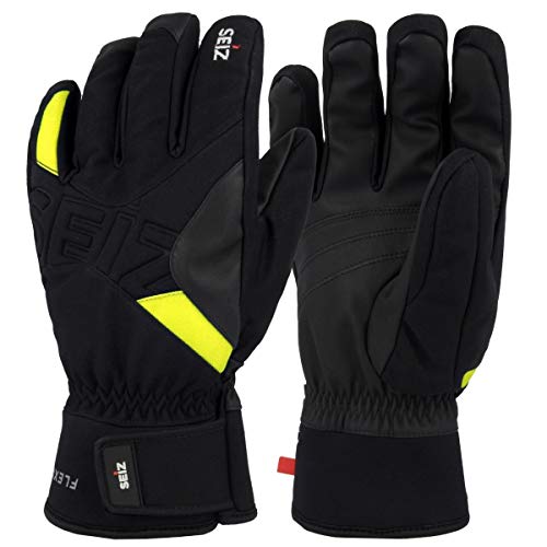 Seiz Erwachsene Flexible Handschuhe, Schwarz/Neongelb, 6.5 von SEiZ