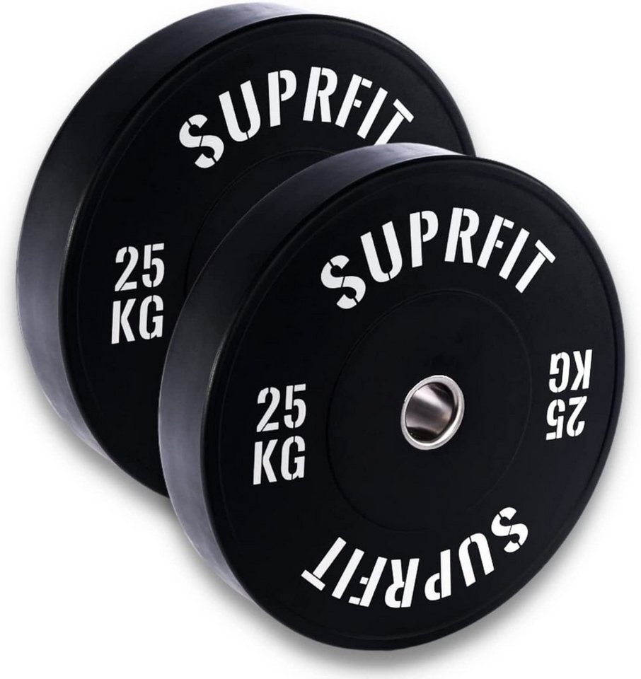 SF SUPRFIT Hantelscheiben 50 mm Gewichtsscheiben aus Vollgummigranulat, 10 kg, (2-tlg), Stoßabsorbierende Hantelscheiben 50mm von SF SUPRFIT