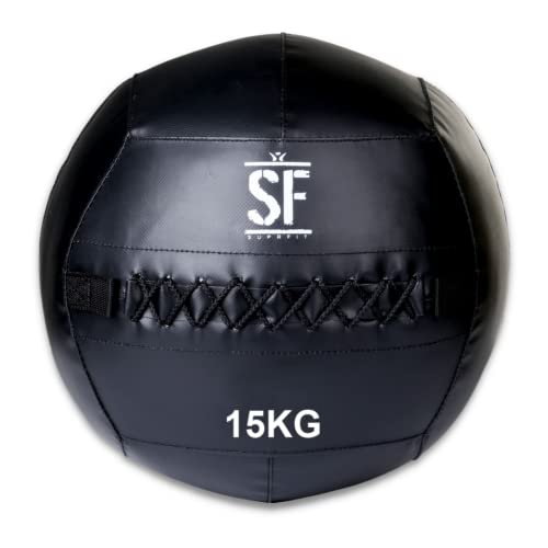 Suprfit – Medizinball 15 kg für Cross- & Functional Training – Wall Ball mit weichem Polster & griffiger PVC-Oberfläche – Gewichtsball zum Training von Explosivkraft, Kondition & Koordination von Suprfit