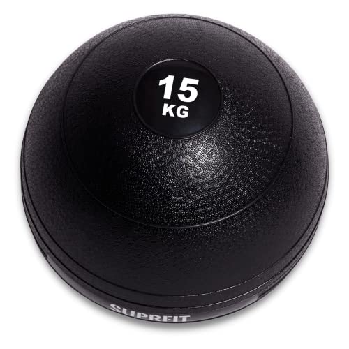 SUPRFIT - Medizinball 15kg - Speziell gummierter Slamball mit griffiger & Rutschfester PVC Oberfläche - Power Ball für Übungen im Schnellkraft- & Kraftausdauertraining ohne zurückprallen vom Boden von SF SUPRFIT
