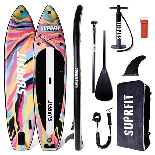 SUPRFIT Stand Up Paddling Board, SUP Board als aufblasbares Komplett-Set, Stand Up Paddle Board mit doppelter PVC Schichtung, Stand-Up Paddling, Standup Paddleboard - 330 x 79 x 15 cm bis max.140 kg von SF SUPRFIT
