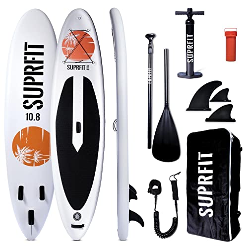 Suprfit Stand Up Paddling Board, SUP Board als aufblasbares Komplett-Set, Stand Up Paddle Board mit doppelter PVC Schichtung, Stand-Up Paddling, Standup Paddleboard - 330 x 78 x 15 cm bis max.150 kg von SF SUPRFIT
