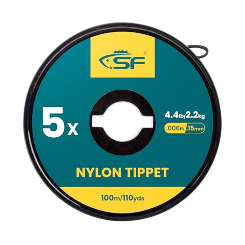 SF Monofilament Tippet Line Fliegenfischen Tippets Leaders Forellen aus Nylon Transparent # 100M 5X # 1 Stück von SF