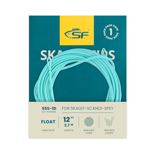 SF Skagit Schwimmende Spitze Scandi Spey Schnurspitze zum Fliegenfischen mit Zwei Geschweißten Schlaufen für Lachs #Helle Minze 110GR/7.1G, 12FT/3.7M von SF