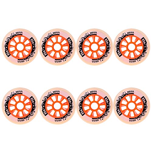 SFQEVHRZ Rollschuhe Räder, Schlittschuh-Räder 8 Stück 90 mm 100 mm 110 mm Inline- und Kick-Scooter-Hinterräder for Inline-Skate und Kick-Scooter, professionelles Eisschnelllaufrad (Color : Oranje) von SFQEVHRZ