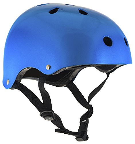 Helm für Skater,Scooter,Biker (Blau metallic, L - XL / 57 - 59 cm) von SFR