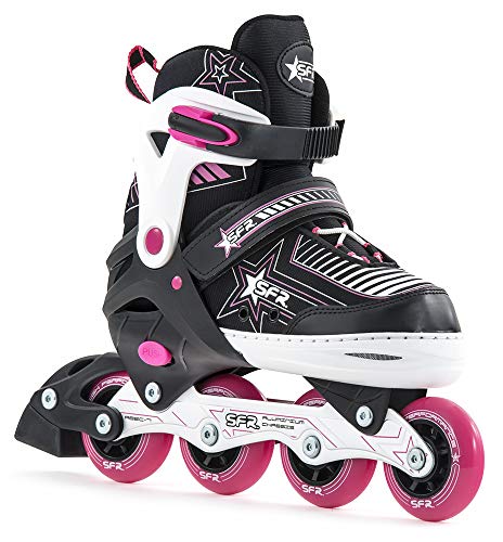 SFR Unisex Kinder RS480, Einstellbar Inline Skates Schlittschuhe, Pink (Pink), 30.5-34 EU von SFR