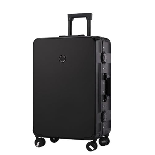 Reisekoffer Koffer, Aluminiumrahmen, Universal-Rad-Trolley, Business-Koffer, Herren-Passwort-Boarding-Koffer Trolley (Color : Black, Size : 24in) von SFYYML