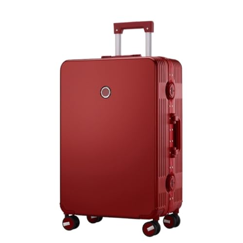 Reisekoffer Koffer, Aluminiumrahmen, Universal-Rad-Trolley, Business-Koffer, Herren-Passwort-Boarding-Koffer Trolley (Color : Red, Size : 22in) von SFYYML