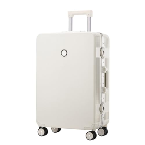 Reisekoffer Koffer, Aluminiumrahmen, Universal-Rad-Trolley, Business-Koffer, Herren-Passwort-Boarding-Koffer Trolley (Color : White, Size : 26in) von SFYYML