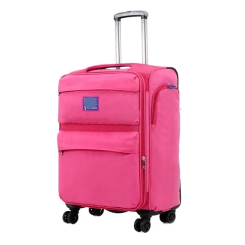 Reisekoffer Ultraleichter Oxford-Stoffkoffer, Universal-Rollentrolley, Boarding-Koffer, Canvas-Passwortkoffer Trolley (Color : Pink, Size : 22IN) von SFYYML